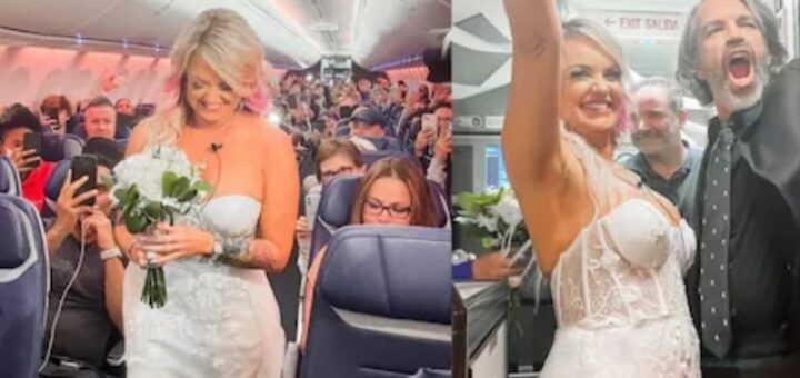 Canceled Flight Makes Couple Decide to Marry Inside the Airplane Headed to Las Vegas